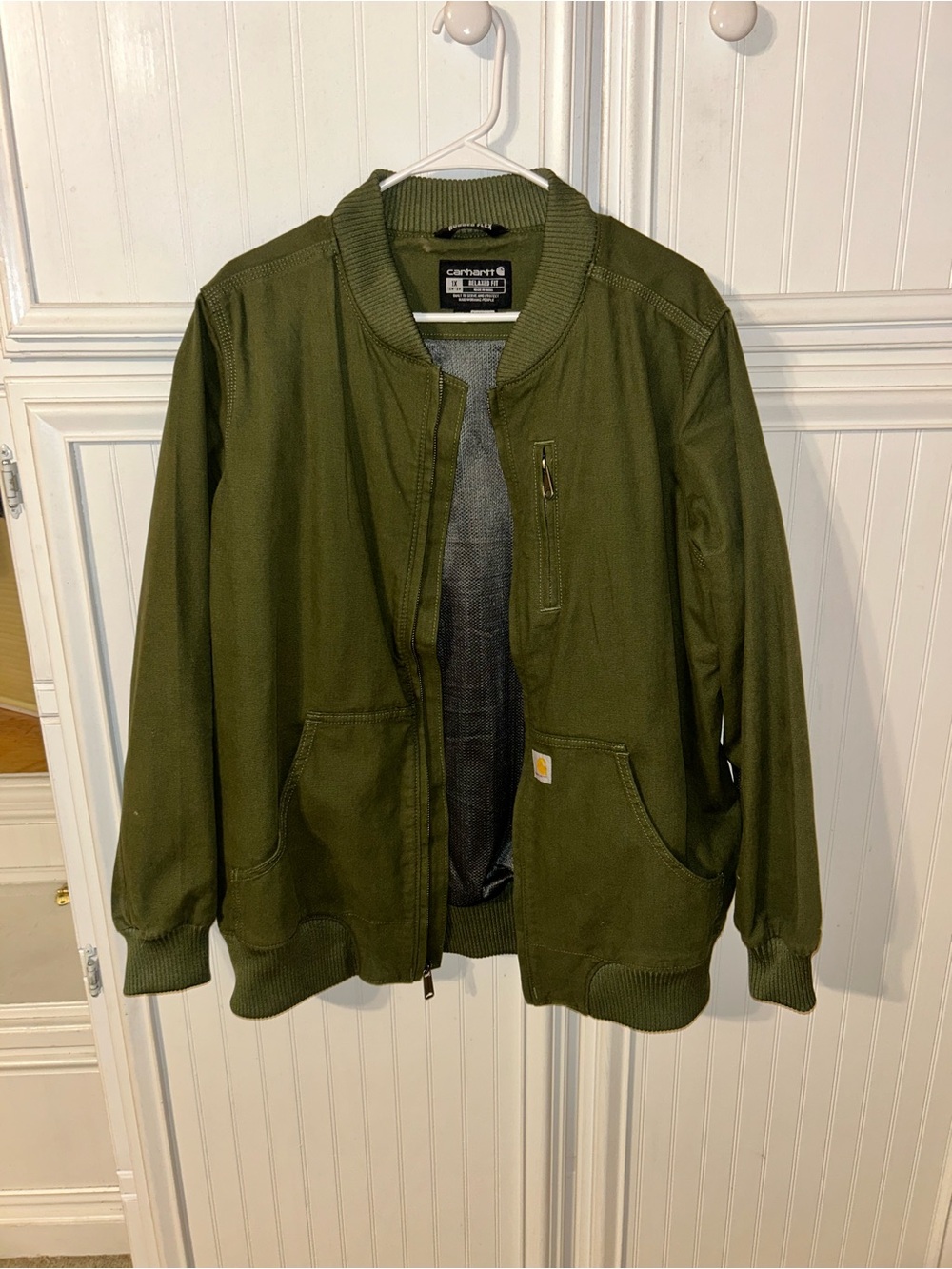 Carhartt Olive Green Bomber-Style Work Jacket